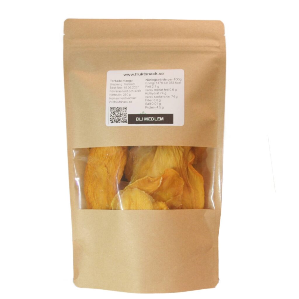 Torkade mango slices utan socker